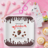 チョコレートフォンデュフィエスタ ストロベリーハート 誕生日 ペーパープレート (パーティー)