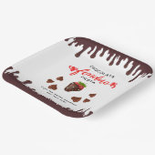 チョコレートフォンデュフィエスタ ストロベリーハート 誕生日 ペーパープレート (傾斜あり)