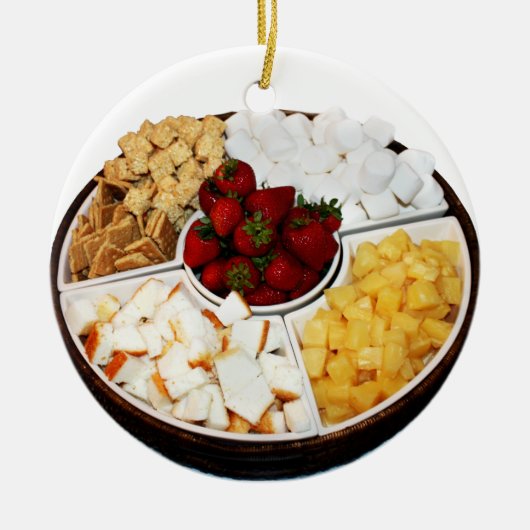 チョコレートフォンデュ向けスイーツ セラミックオーナメント (正面)