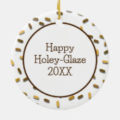 チョコレートフロストドネパーソナライズされたット セラミックオーナメント (裏面)