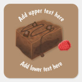チョコレートブラウニーのチャンク – 2行カスタム文字 スクエアシール (正面)
