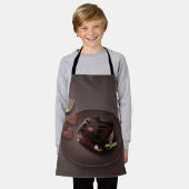 チョコレートブラウニーイラストレーション エプロン (着用した状態)