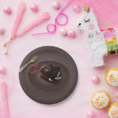 チョコレートブラウニーイラストレーション ペーパープレート (パーティー)