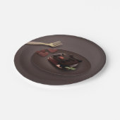 チョコレートブラウニーイラストレーション ペーパープレート (アングル)