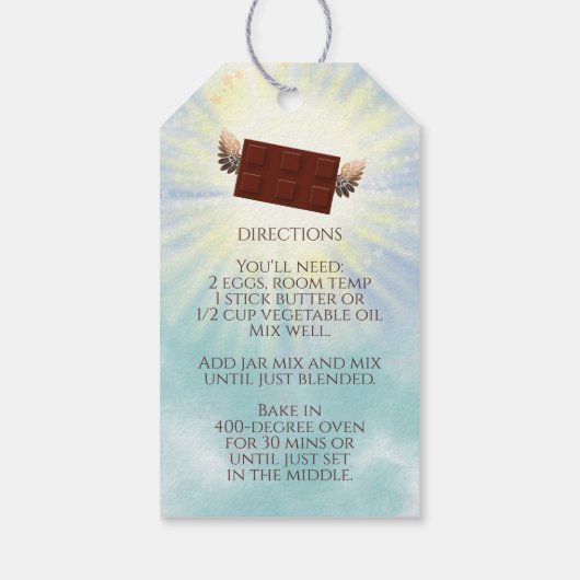 チョコレートブラウニーミックスの瓶の方向ギフトラベル ギフトタグ (裏面)