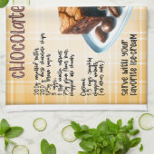 チョコレートブラウニーレシピ キッチンタオル (折り畳み)