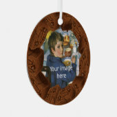 チョコレートブラウニーTraybakeケーキののまわりに写真 メタルオーナメント (正面右)