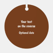 チョコレートブラウニーTraybakeケーキののまわりに写真 メタルオーナメント (裏面)