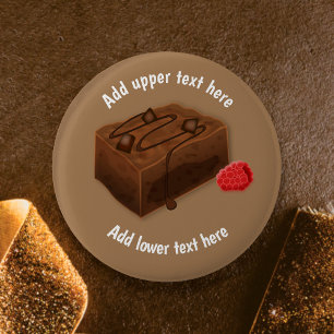チョコレートブラウニーTraybake - Choc Dessertのスローガン 缶バッジ