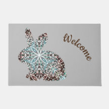 チョコレートブラウンとターコイズブルーマンダラバニー