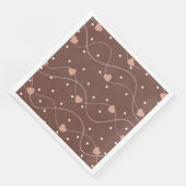 チョコレートブラウンとピンクのハートパターン (コーナー)