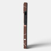 チョコレートブラウンとピンクのハートパターン Case-Mate iPhoneケース (裏面 / 左)