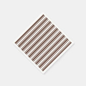 チョコレートブラウンとホワイトキャンディストライプー スタンダードカクテルナプキン (角)