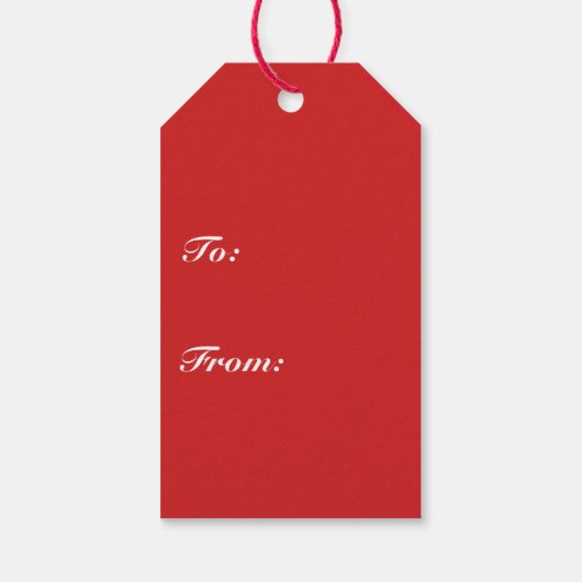 チョコレートブラウンとルビーレッドクリスマスオーナメント ギフトタグ (裏面)