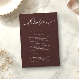 チョコレートブラウンのシンプルな結婚式の案内 エンクロージャーカード