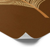 チョコレートブラウンのベージュピーコックフェザー ポスター (角)