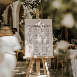 チョコレートブラウンの伝統的な格式ある結婚式の座席表