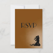チョコレートブラウンの新婦結婚と新郎 出欠カード (裏面)