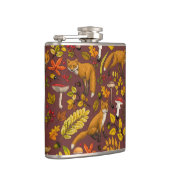 チョコレートブラウンの秋のキツネ フラスク (右)