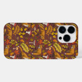 チョコレートブラウンの秋のキツネ iPhoneケース (裏面横)