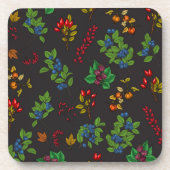 チョコレートブラウンの秋の果実 コースター (正面)