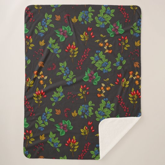 チョコレートブラウンの秋の果実 シェルパブランケット (正面)