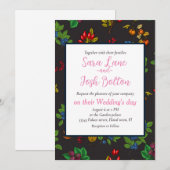 チョコレートブラウンの秋の果実 招待状 (正面/裏面)