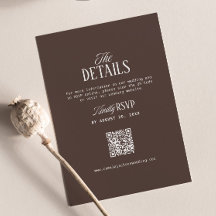 チョコレートブラウンの結婚式の詳細　RSVP QRコード