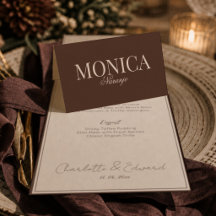 チョコレートブラウンの結婚式席札