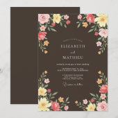 チョコレートブラウンの鮮やかな牧場の結婚式 招待状 (正面/裏面)