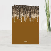チョコレートブラウンアイスクリームグリッター垂れ Birthday カード (裏面)