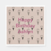 チョコレートブラウンアイスクリームコーン スタンダードランチョンナプキン (正面)