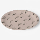 チョコレートブラウンアイスクリームコーン ペーパープレート (アングル)