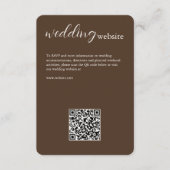 チョコレートブラウンエレガントモダン・結婚s エンクロージャーカード (正面)
