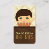 チョコレートブラウンカップケーキキャラクターベイカーベーカリー 名刺 (正面)