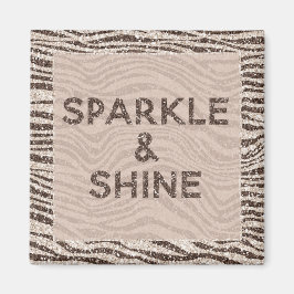 チョコレートブラウンクリーム赤面ゼブラグリッタードリーム マグネット