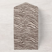 チョコレートブラウンクリーム赤面ゼブラグリッター オールインワン招待状 (外側)