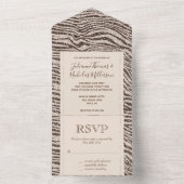 チョコレートブラウンクリーム赤面ゼブラグリッター オールインワン招待状 (内側)