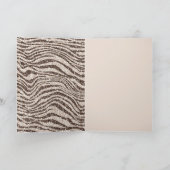 チョコレートブラウンクリーム赤面ゼブラグリッター カード (内部)