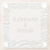 チョコレートブラウンクリーム赤面ゼブラグリッター ガラスコースター (裏面)