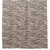 チョコレートブラウンクリーム赤面ゼブラグリッター         シャワーカーテン (正面)