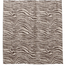 チョコレートブラウンクリーム赤面ゼブラグリッター         シャワーカーテン