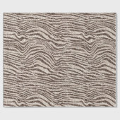 チョコレートブラウンクリーム赤面ゼブラグリッター ラッピングペーパー (フラット)