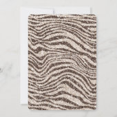 チョコレートブラウンクリーム赤面ゼブラグリッター 招待状 (裏面)