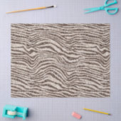 チョコレートブラウンクリーム赤面ゼブラグリッター 薄葉紙 (クラフト)