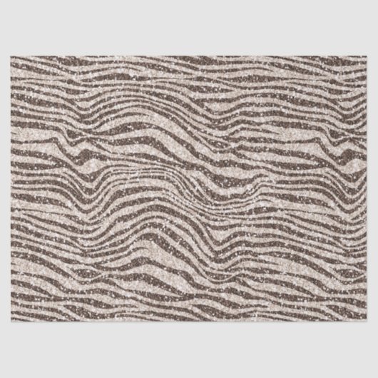 チョコレートブラウンクリーム赤面ゼブラグリッター 薄葉紙 (正面)