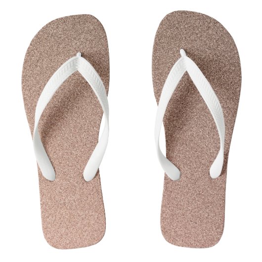 チョコレートブラウングラディエントグリッター、ペア ビーチサンダル (フットベッド)