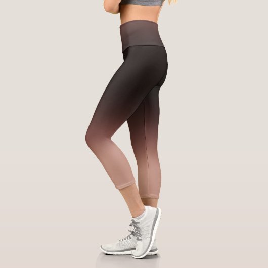 チョコレートブラウングラデーショングラデーシエレガントョン カプリレギンス (左)