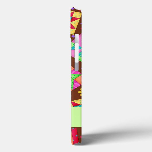 チョコレートブラウングリーンパッチワークキルトブロックアート Case-Mate iPhoneケース (裏面 / 左)