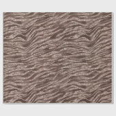 チョコレートブラウンゼブラグリッター ラッピングペーパー (フラット)